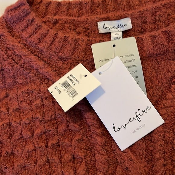 Love, Fire Cable Knit Ballon Sleeve Sweater - Picture 6 of 9